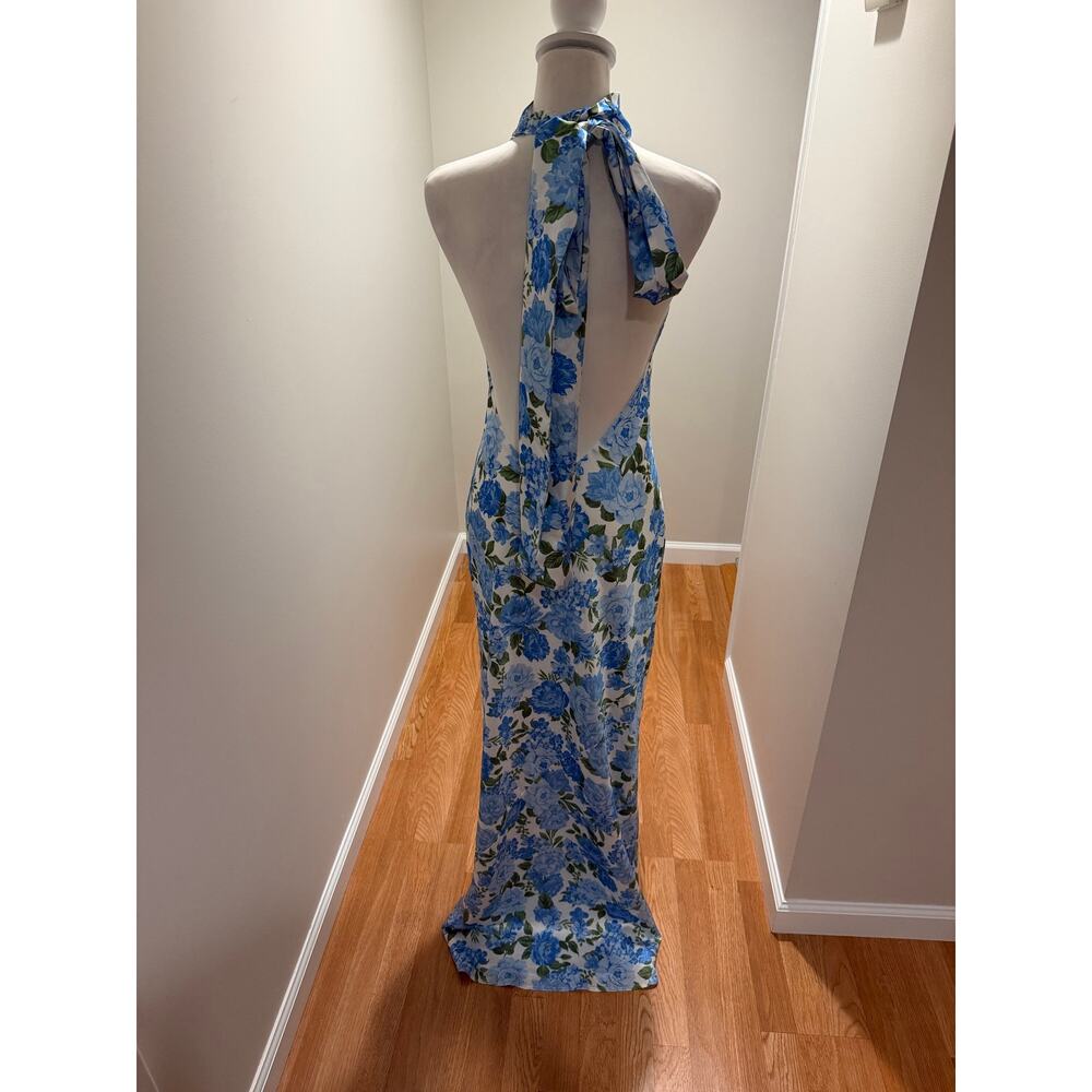 Show Me Your MuMu Lisa Maxi Dress Cottage Floral Blue Size Small - Picture 5 of 9